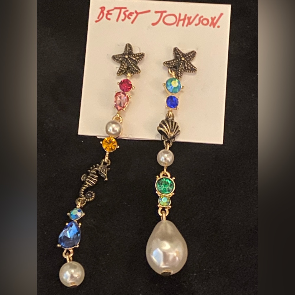Betsey Johnson Starfish and Friends Jeweled Post Earrings - Picture 4 of 5